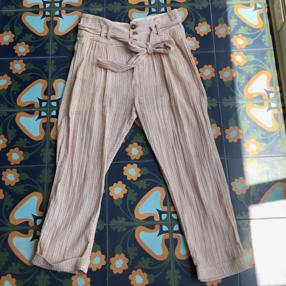 Free People High Waist Belted Pants